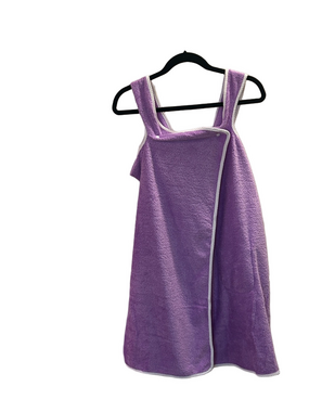 Purple Towel Wrap with White Trim Dorm Terry Shower Wrap New Size Medium